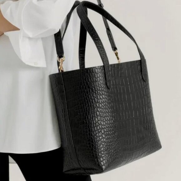 Cuyana Croc-Embossed Structured Tote - Size Small - Picture 4 of 16